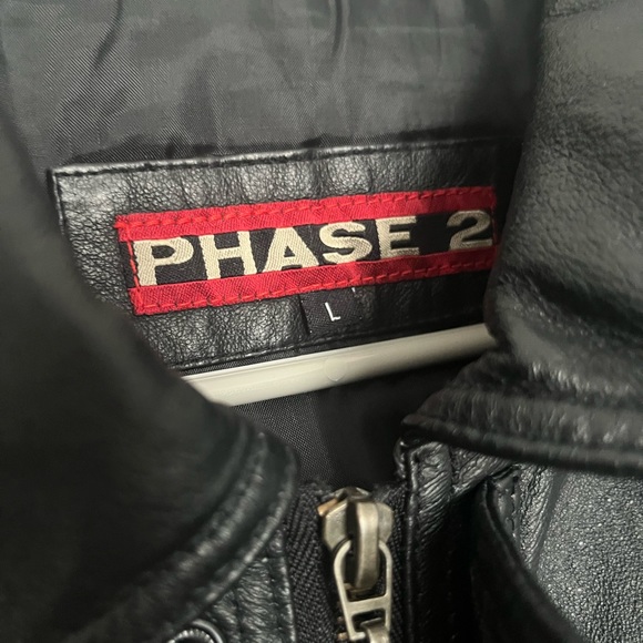 Black Leather Bomber Jacket - Picture 3 of 3